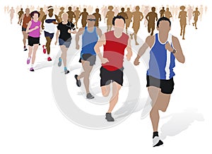 Group of Marathon Runners.