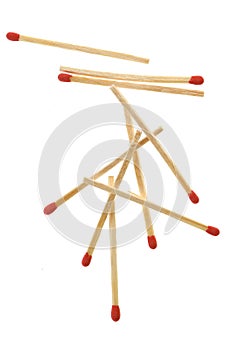 Group of match sticks isolated on white
