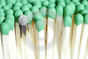 Group of matches, closeup