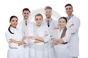 Group of medical doctors isolated. Unity concept