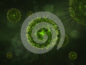 Group of medical virus closeup