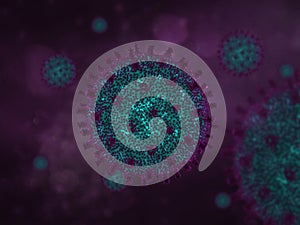 Group of medical virus closeup