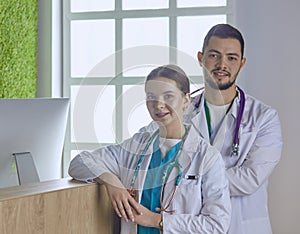 Group of medical workers portrait in hospital