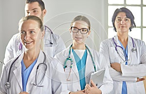 Group of medical workers portrait in hospital