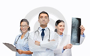 Group of medics with x-ray