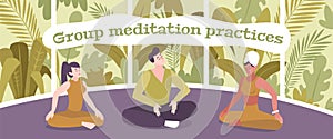 Group Meditation Practices Flat Composition