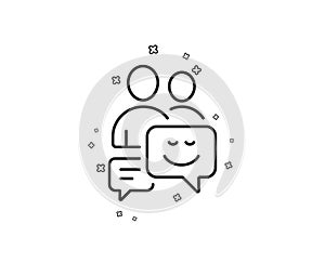 Group of Men line icon. Communication sign. Vector