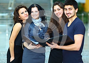 Group of merry student