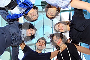 Group of merry students