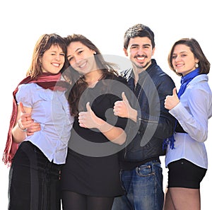 Group of merry students.