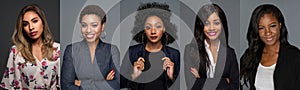 Group of 5 Minority African American Woman photo