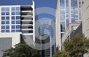 Group of modern architecture in city Dallas Texas USA