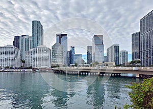 Group of modern buildings in city of Miami FL USA