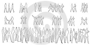 group of modern people abstract silhouette set , vector illustration