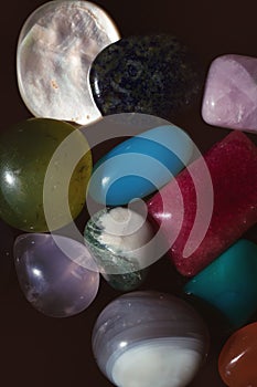 Group of multi-colored semi-precious stones