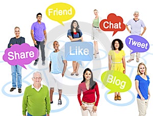 Group Of Multi-Ethnic People In A Connection Themed