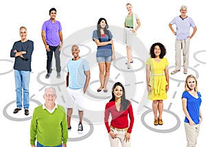 Group Of Multi-Ethnic People In A Connection Themed Picture