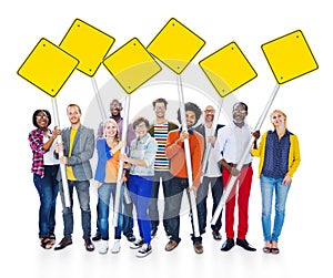 Group Of Multi-Ethnic People Expressing Positivity Standing photo