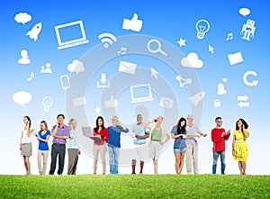 Group Of Multi-Ethnic People Social Networking