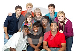 Group of multi-racial college students