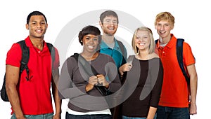 Group of multi-racial college students