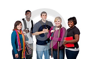 Group of multi-racial college students