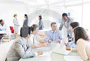 Group of Multiethnic Business People Having a Meeting