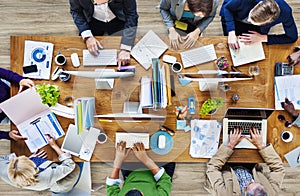 Group of Multiethnic Busy People Working in an Office photo