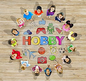 Group of Multiethnic Children with Hobby