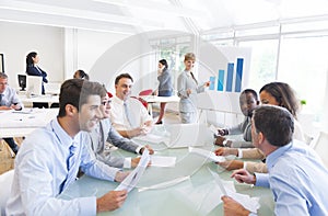 Group of Multiethnic Corporate People having a Business Meeting