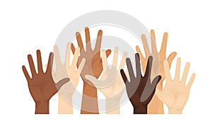 Group of multiethnic diverse hands