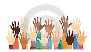 Group of multiethnic diverse hands