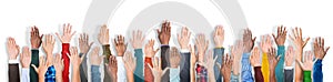 Group of Multiethnic Diverse Hands Raised