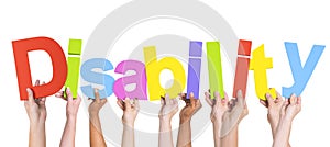 Group of Multiethnic Hands Holding Disability