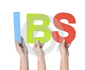 Group of Multiethnic Hands Holding IBS photo