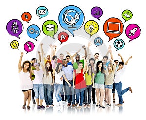 Group Of Multiethnic High School Students