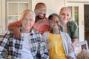 Group of multiethnic mature friends portrait