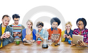 Group of Multiethnic People Social Networking