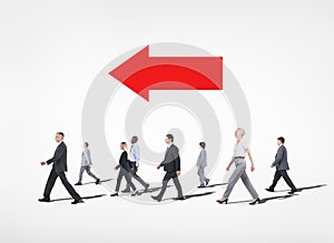 Group Of Multiethnical Business People Walking