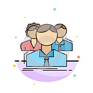 group, multiplayer, people, team, online Flat Color Icon Vector