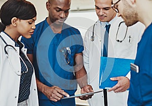 Group of multiracial doctors