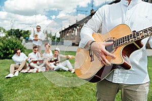 Group of musicians playing musical instruments photo