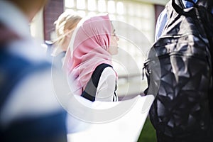 A group of Muslim students together