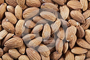 Group of natural raw almonds