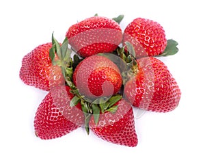 Group of natural ripe strawberries