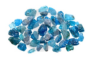 Sea blue apatite on white background photo