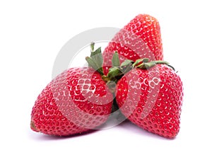 Group of natural strawberries