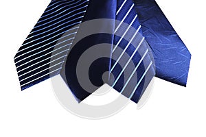 Group of neckties on isolated white background