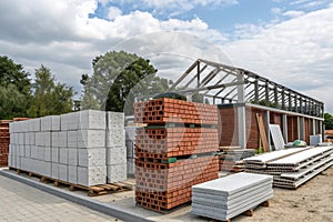 Group of new construction materials for buildings