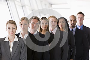 Group of office workers lined up